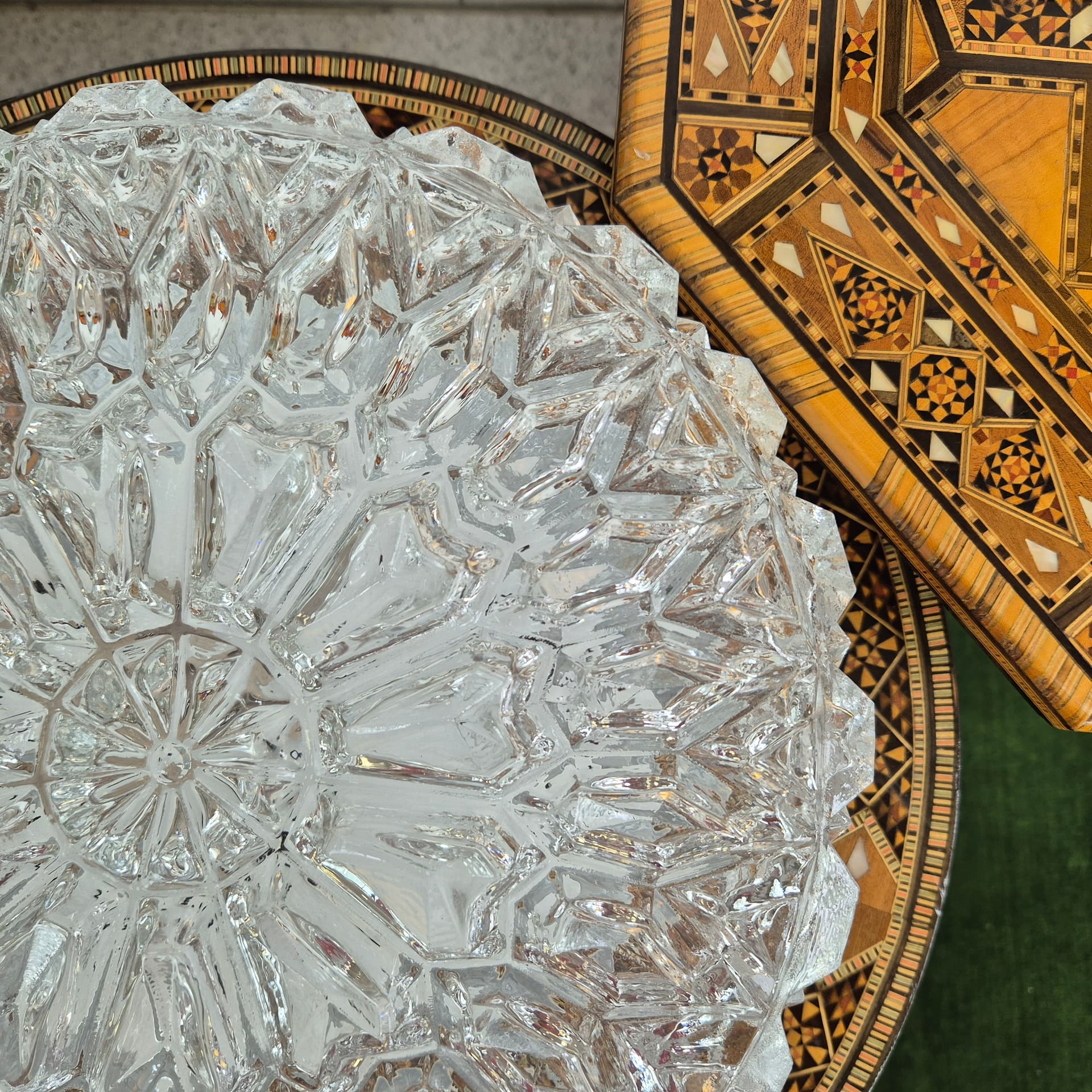 Ceiling Lamp Limburg, clear glass, white metal, Germany, 1960s. - 391738