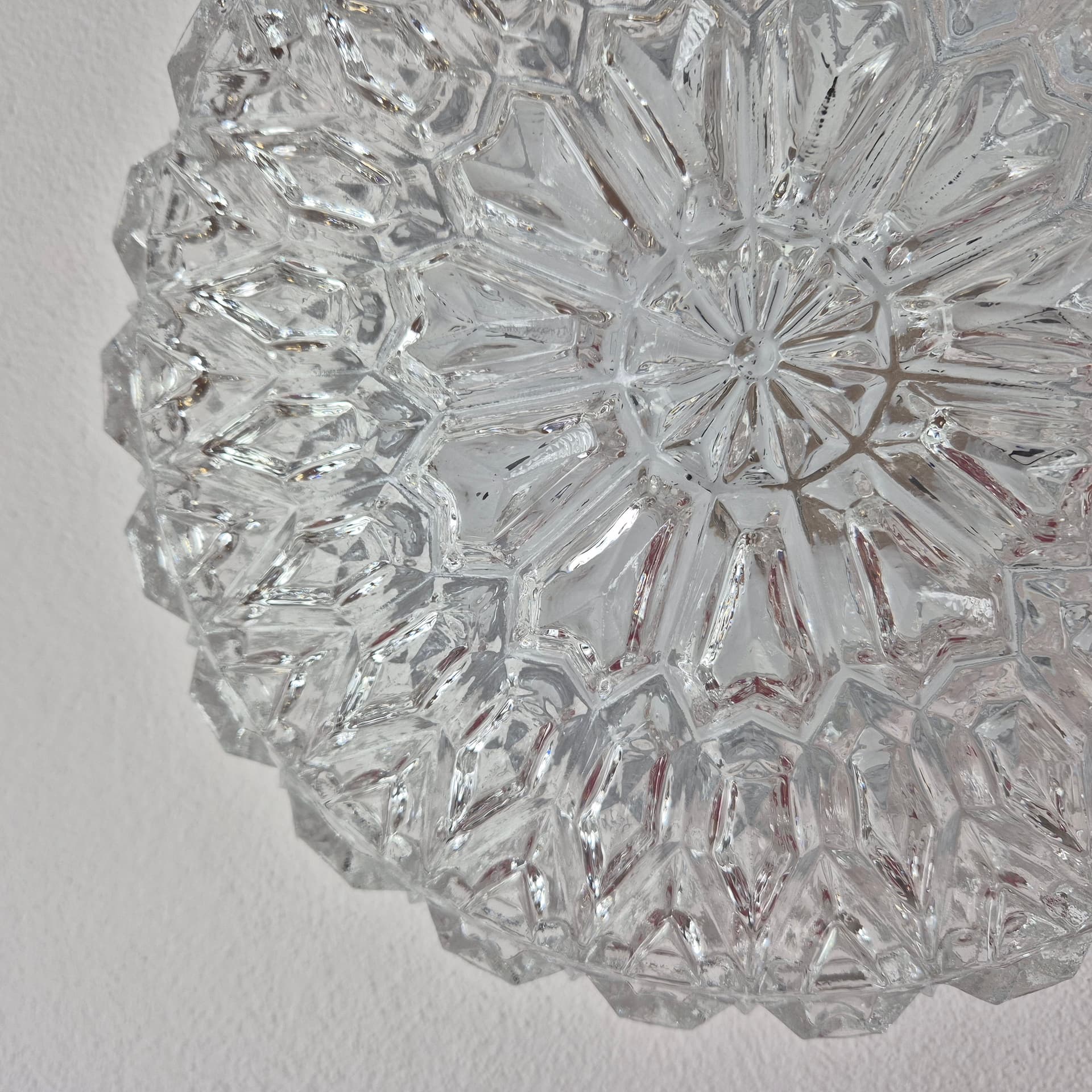 Ceiling Lamp Limburg, clear glass, white metal, Germany, 1960s. - 391733