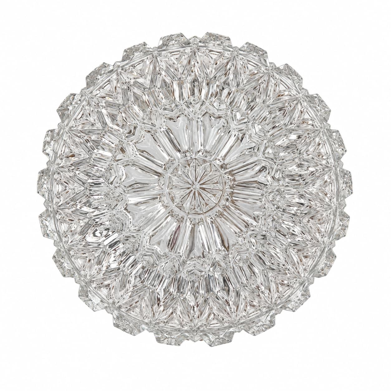 Ceiling Lamp Limburg, clear glass, white metal, Germany, 1960s.