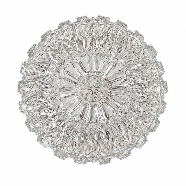 Ceiling Lamp Limburg, clear glass, white metal, Germany, 1960s. - DIMENSION