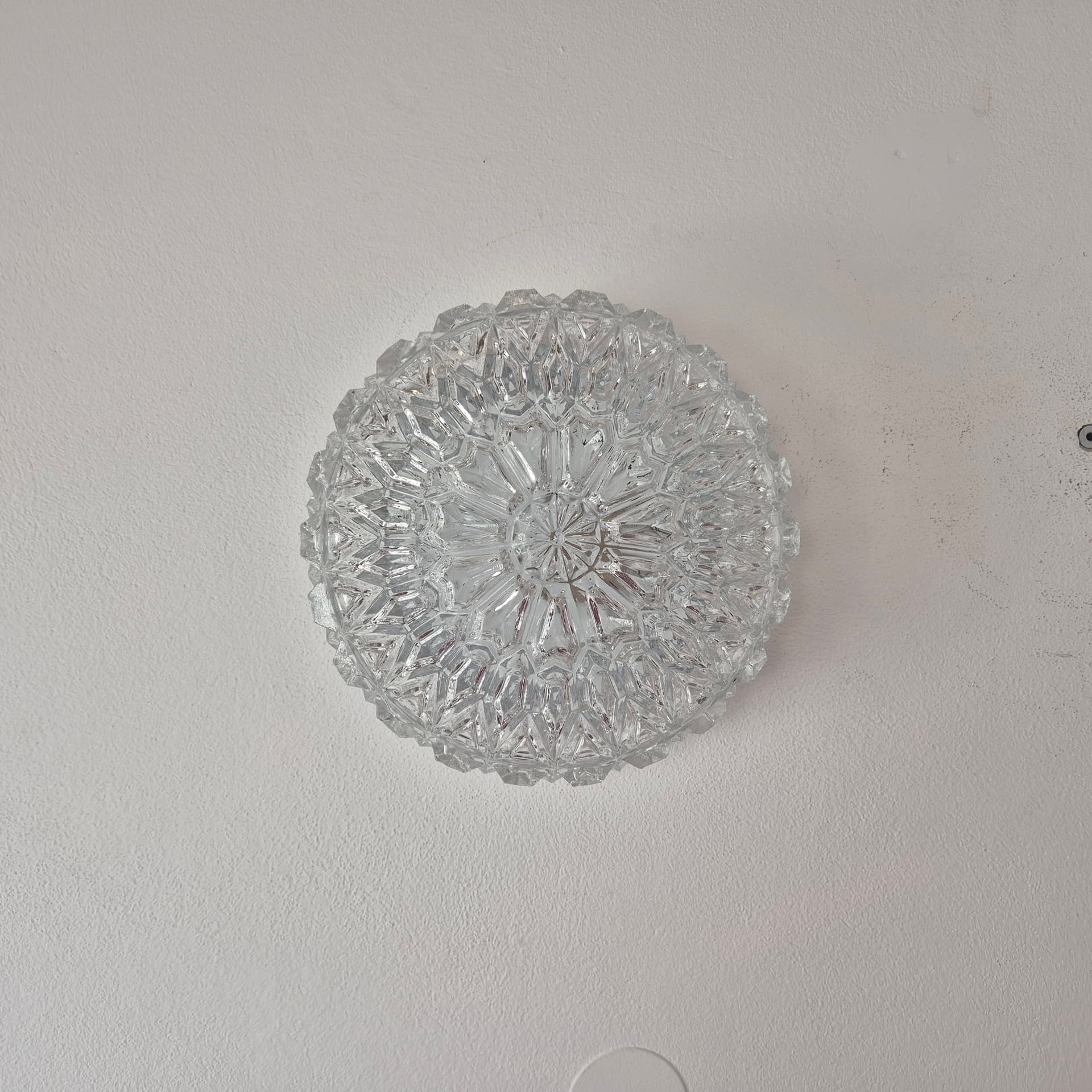 Ceiling Lamp Limburg, clear glass, white metal, Germany, 1960s. - 391731