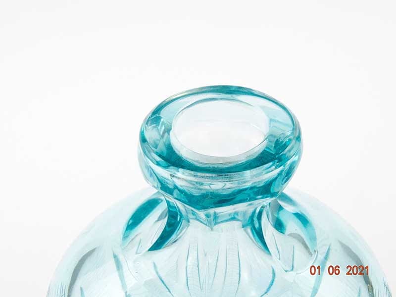Decanter Beryl, green transparent crystal, by I. Pastrankowa, 1950s - 391741