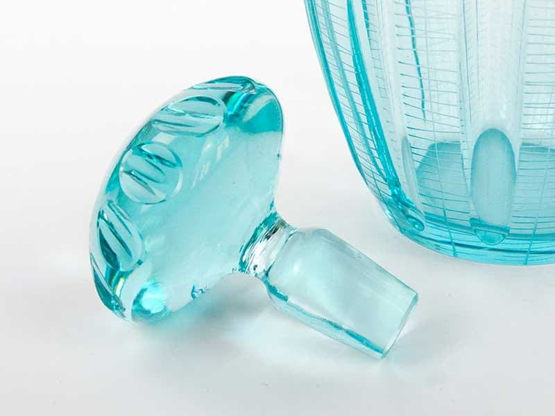 Decanter Beryl, green transparent crystal, by I. Pastrankowa, 1950s - 391742