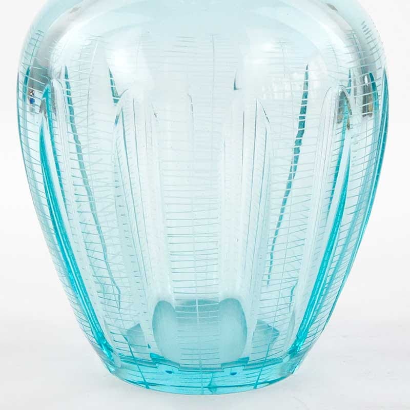 Decanter Beryl, green transparent crystal, by I. Pastrankowa, 1950s - 391749