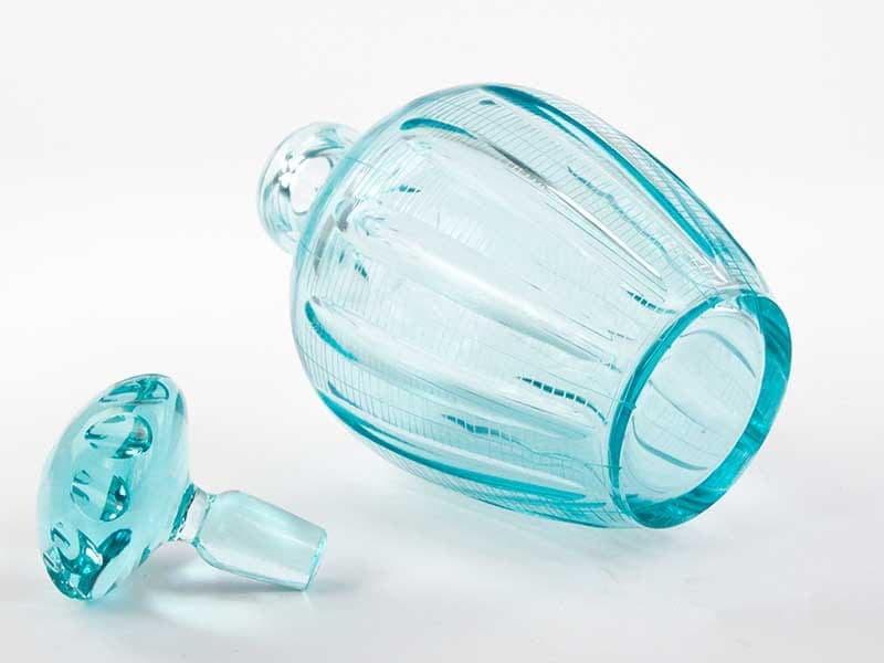 Decanter Beryl, green transparent crystal, by I. Pastrankowa, 1950s - 391744