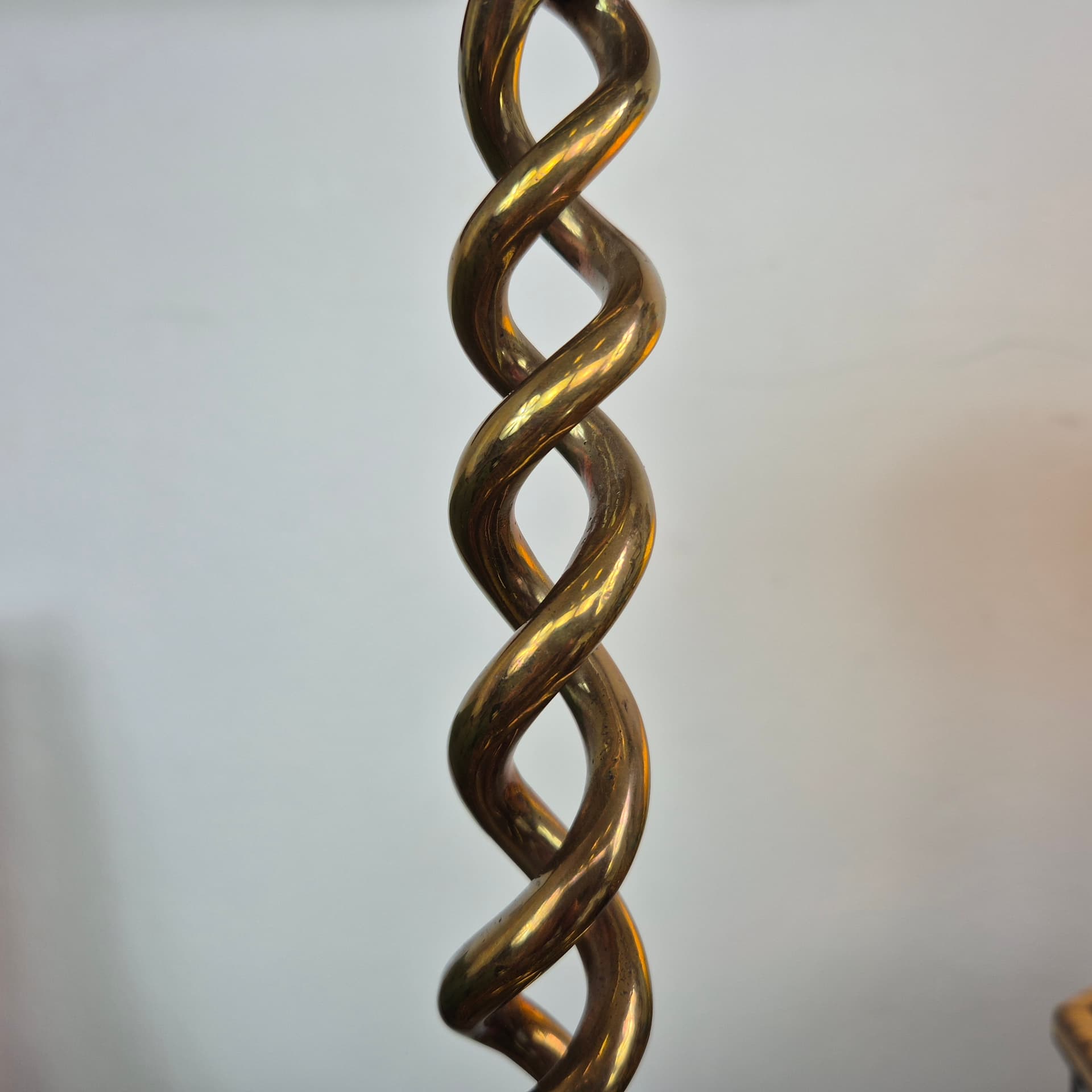 Pair of candlesticks Sprężyna, brass gold, 1980s. - 391751
