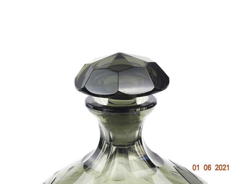 Decanter Art Deco, olive, crystal, France, 1930s - 391812
