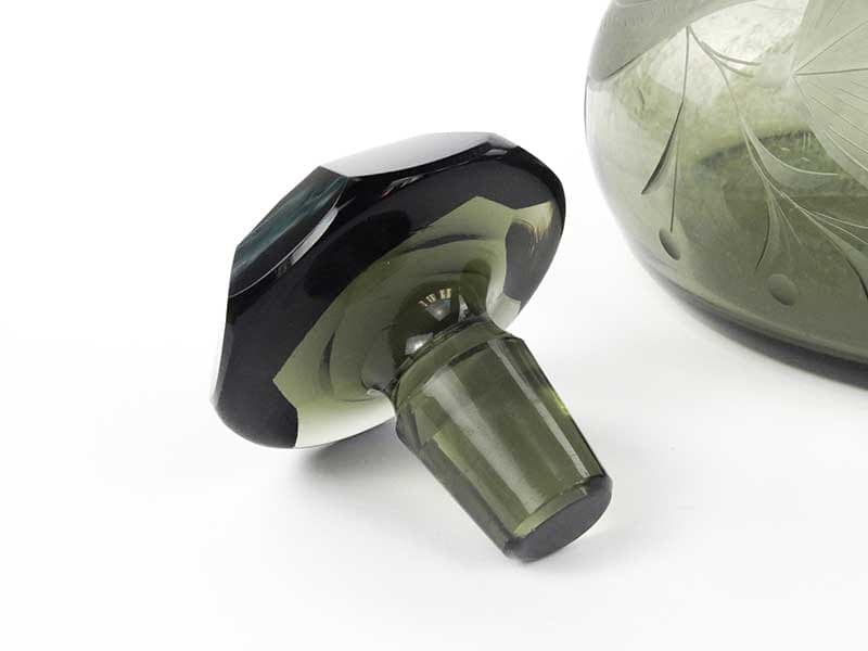 Decanter Art Deco, olive, crystal, France, 1930s - 391807