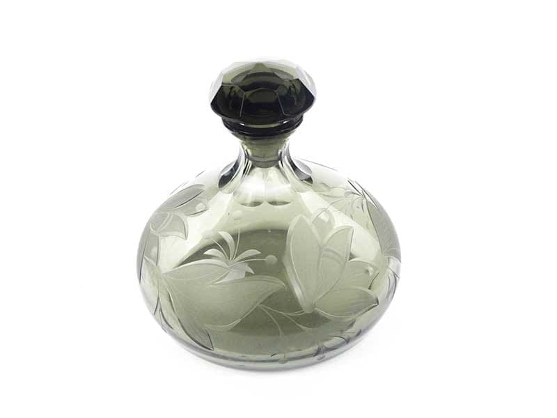 Decanter Art Deco, olive, crystal, France, 1930s - 391810
