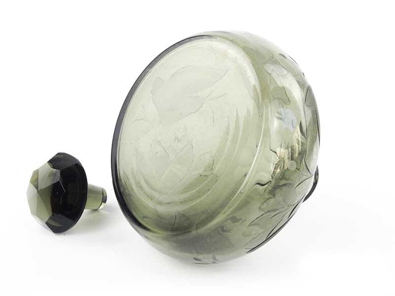 Decanter Art Deco, olive, crystal, France, 1930s - 391809