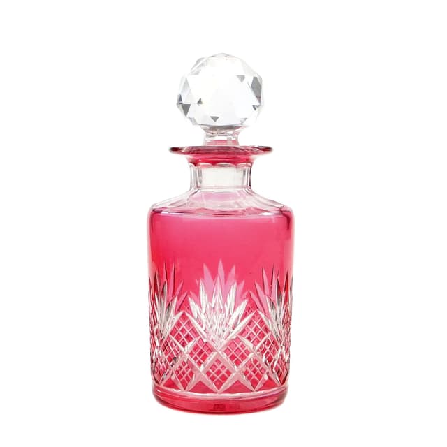 Decanter Art Deco, red, crystal, Józefina Glassworks, Poland, 1920s - DIMENSION