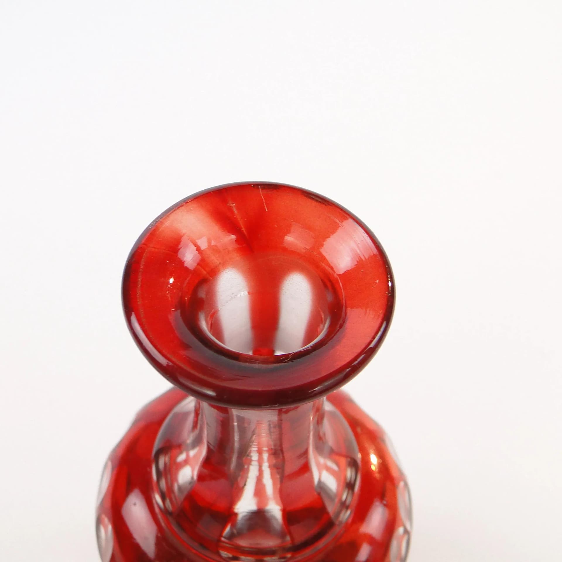 Karafka, Biedermeier, czerwony, szkło, Austria, XIX w. - 392085