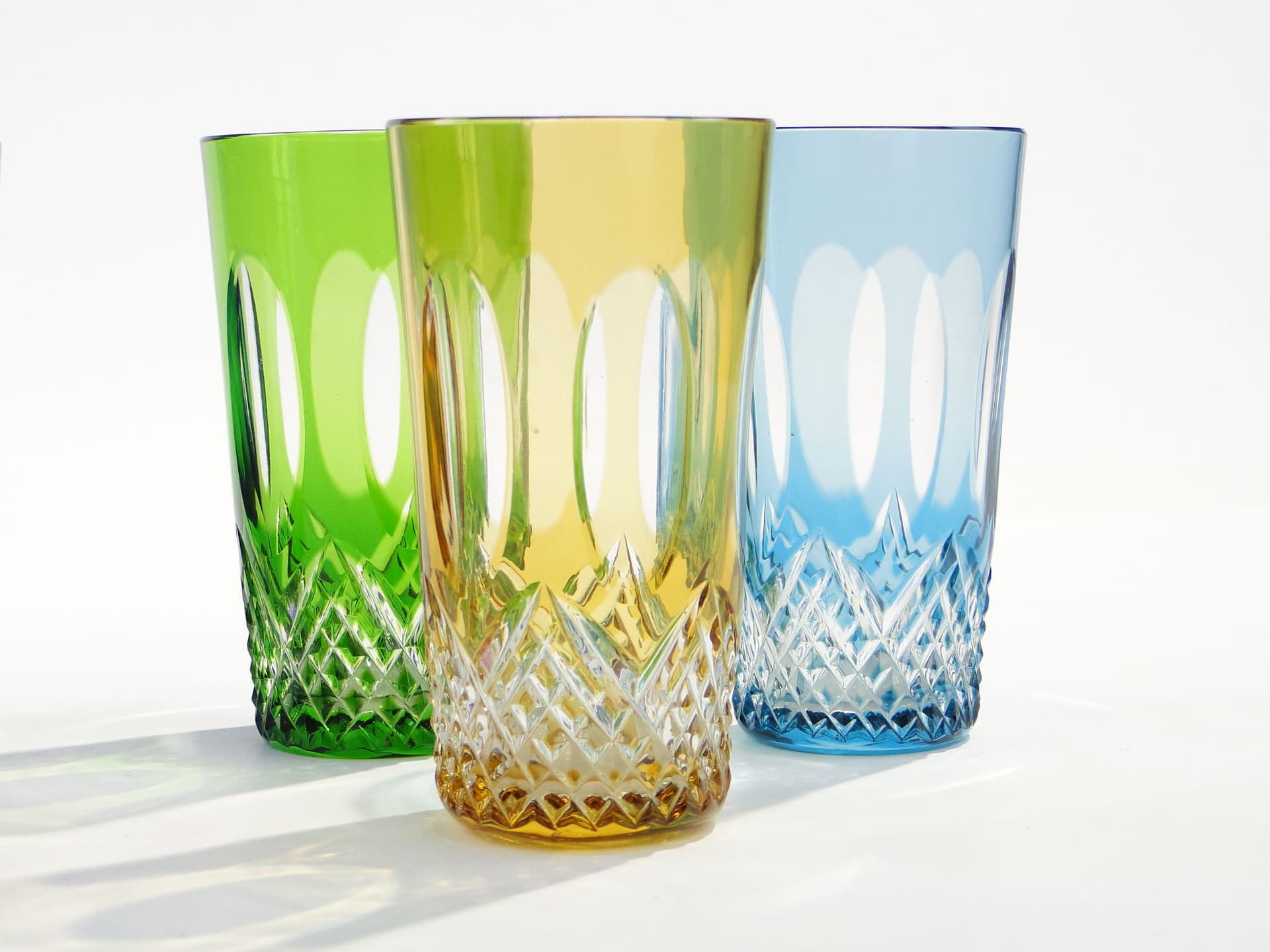 Komplet szklanek art déco, kryształ wielokolorowy, Nachtmann, Niemcy, lata 30. - 392235