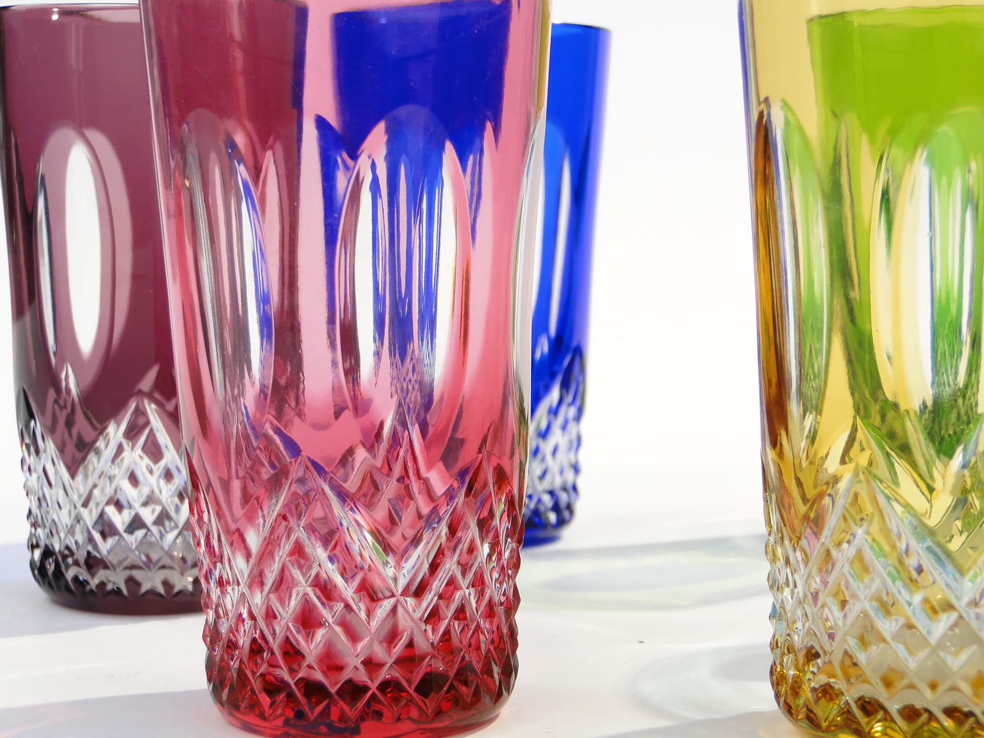 Komplet szklanek art déco, kryształ wielokolorowy, Nachtmann, Niemcy, lata 30. - 392233