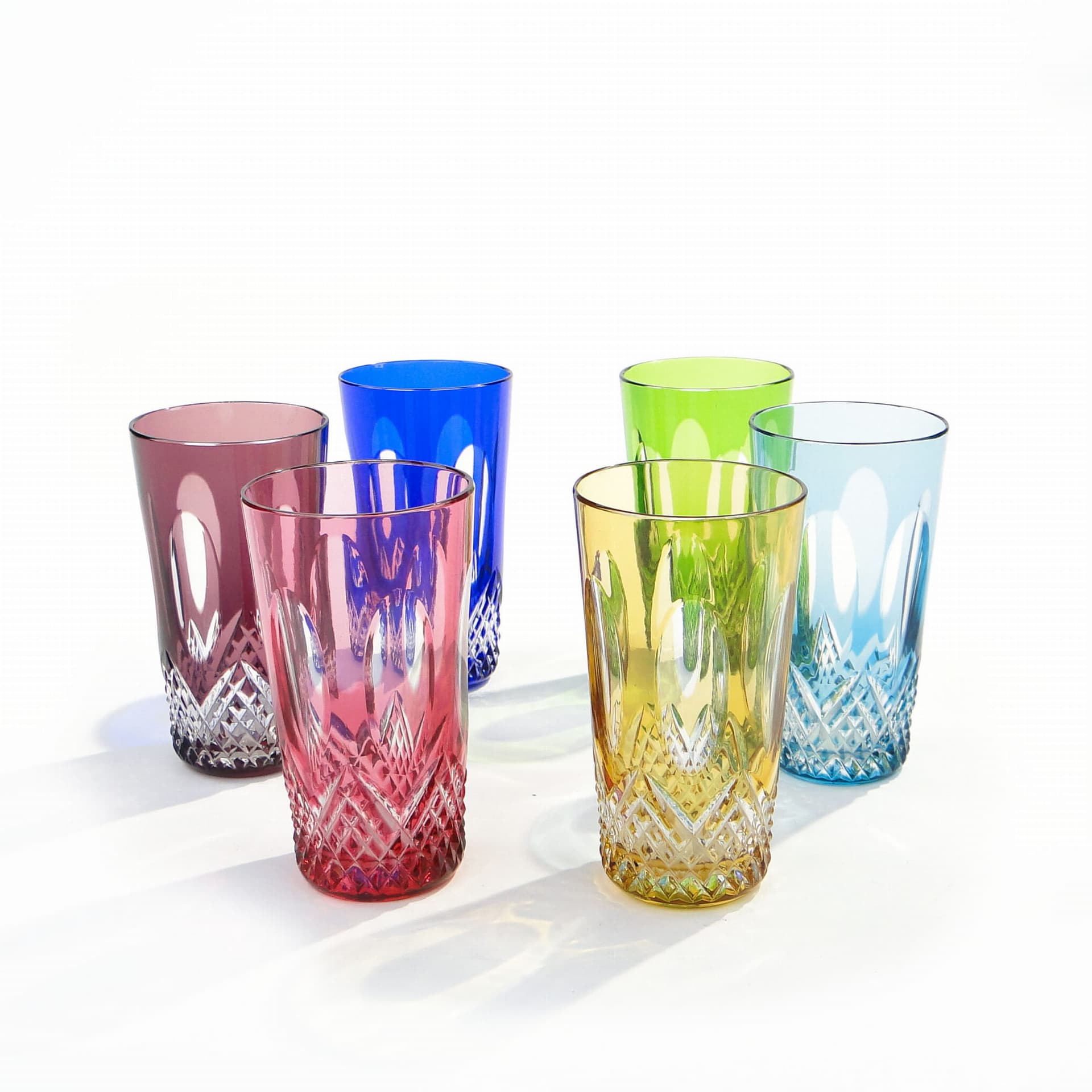 Komplet szklanek art déco, kryształ wielokolorowy, Nachtmann, Niemcy, lata 30. - 392240