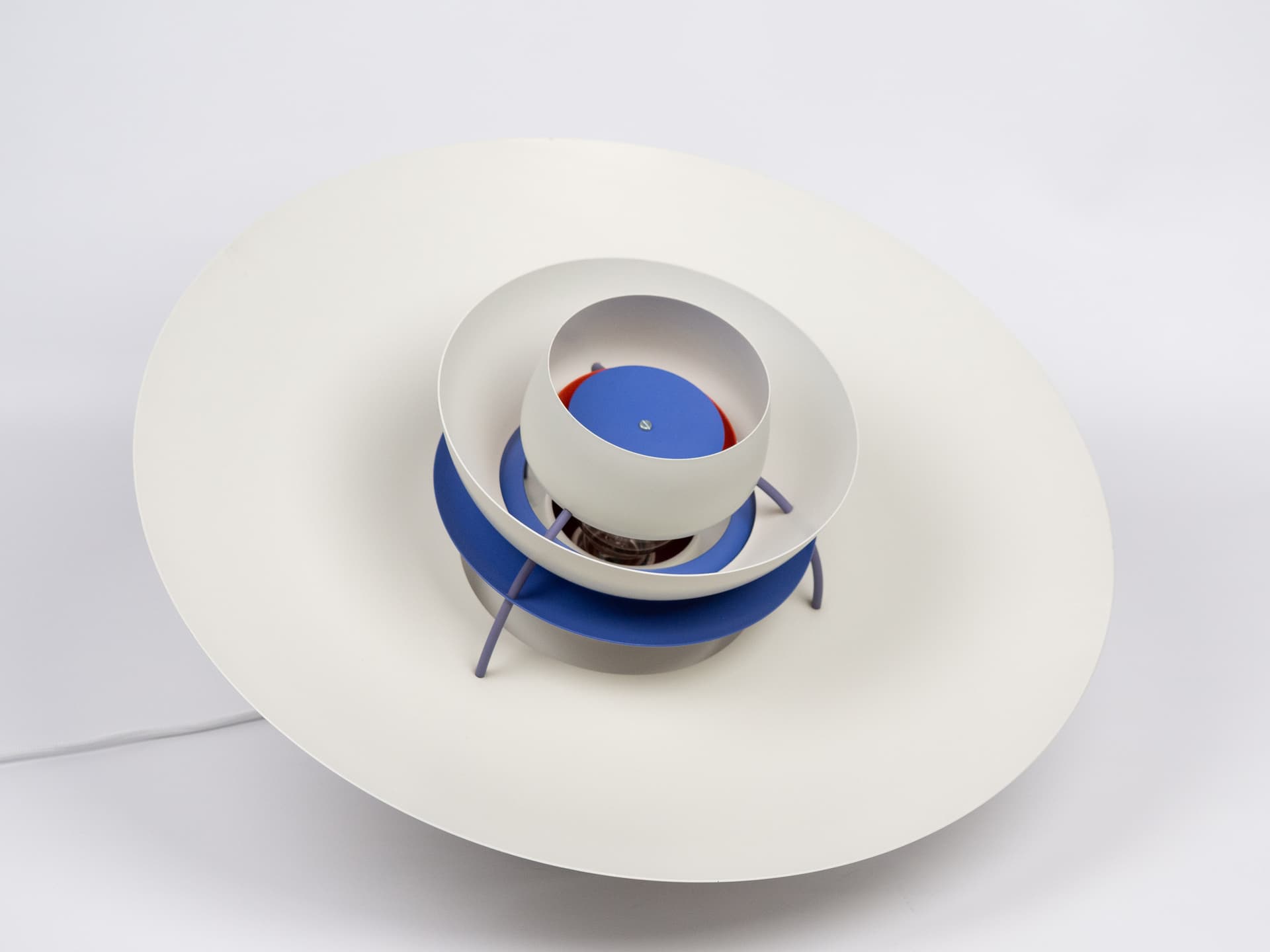 Pendant Lamp PH 5, white, metal, by P. Henningsen, Louis Poulsen, Denmark, 1980s. - 392306