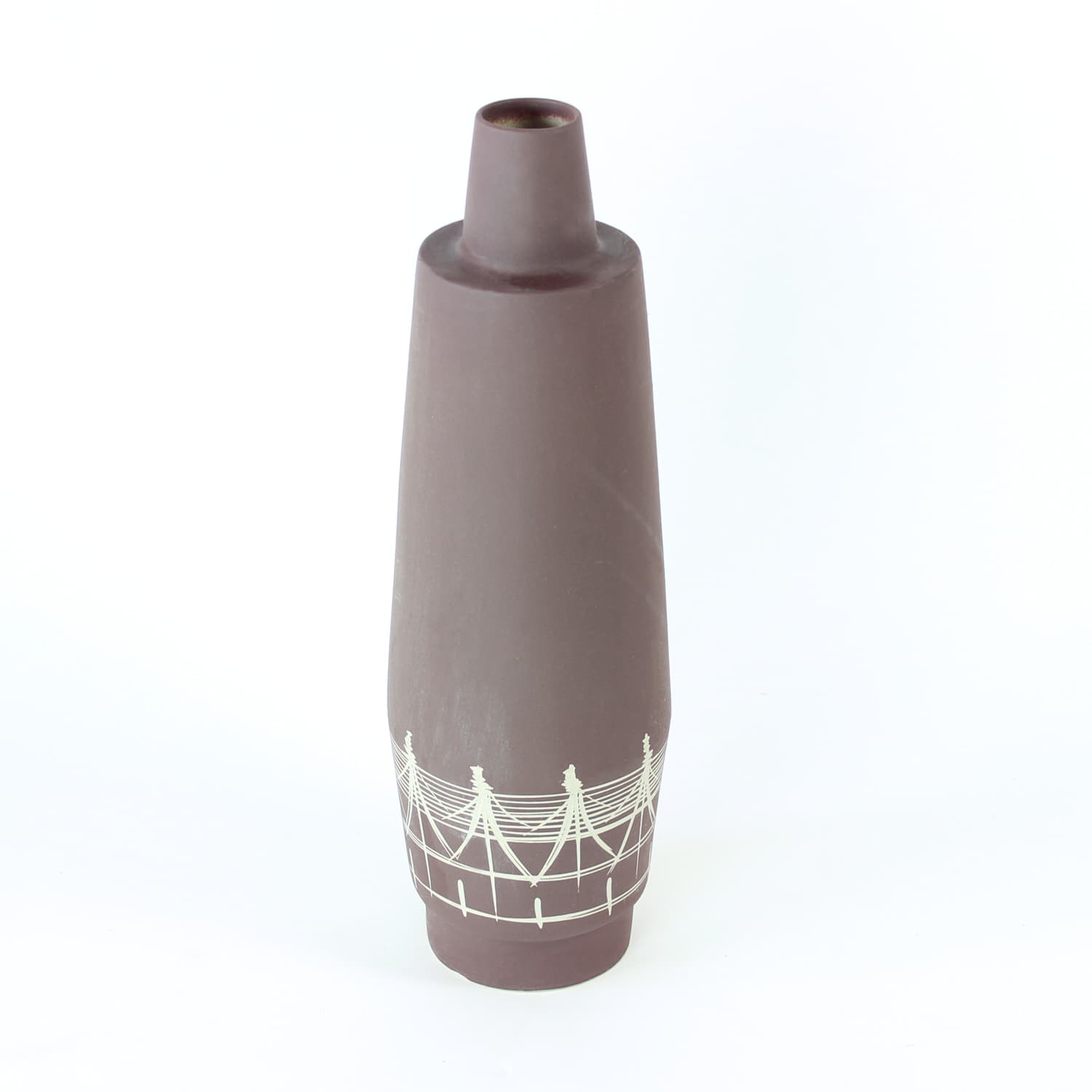 Wazon ceramiczny, brązowy, ceramika, Czechosłowacja, lata 60. - 392385