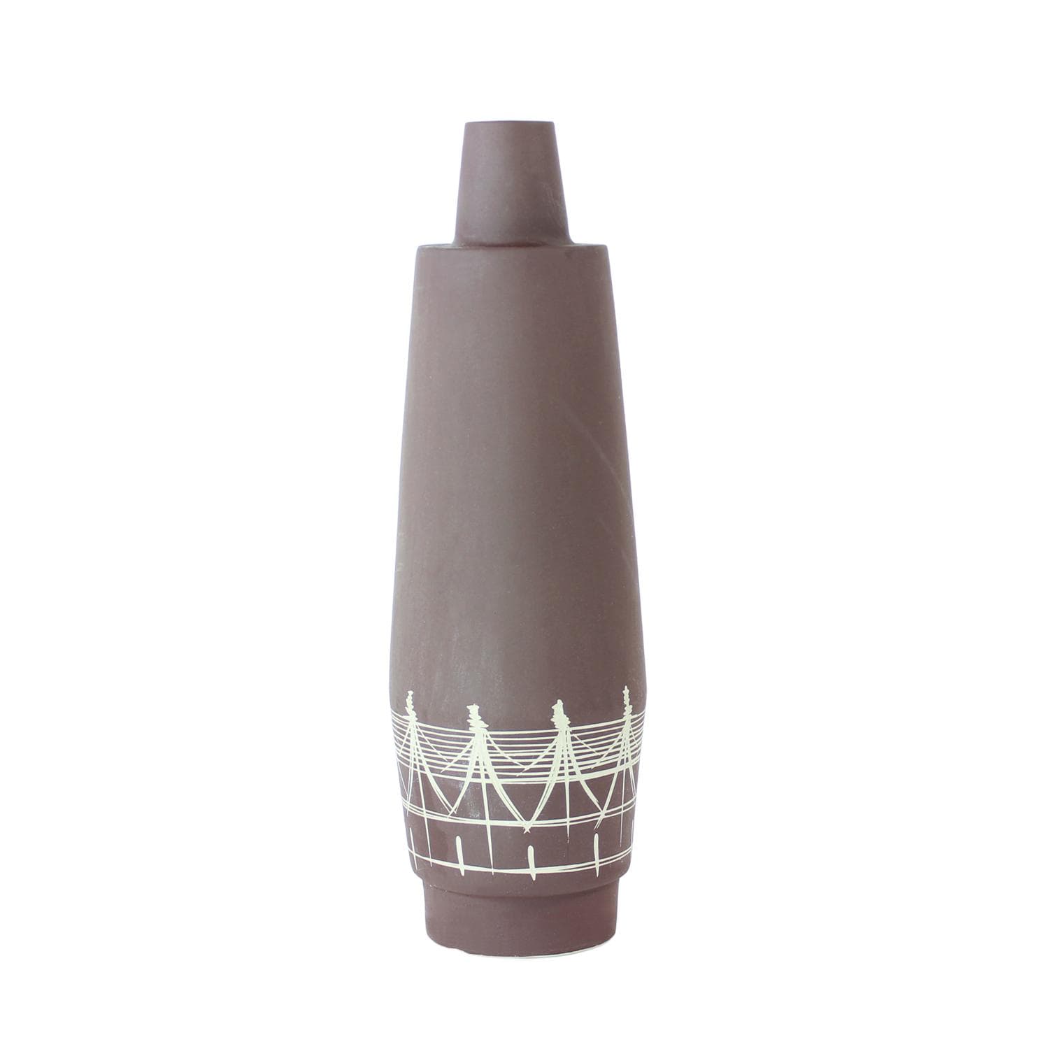 Wazon ceramiczny, brązowy, ceramika, Czechosłowacja, lata 60.