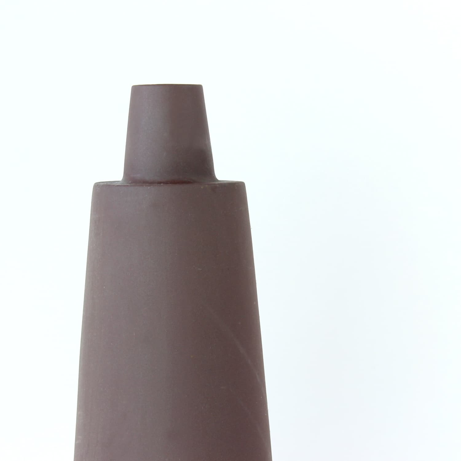Wazon ceramiczny, brązowy, ceramika, Czechosłowacja, lata 60. - 392386