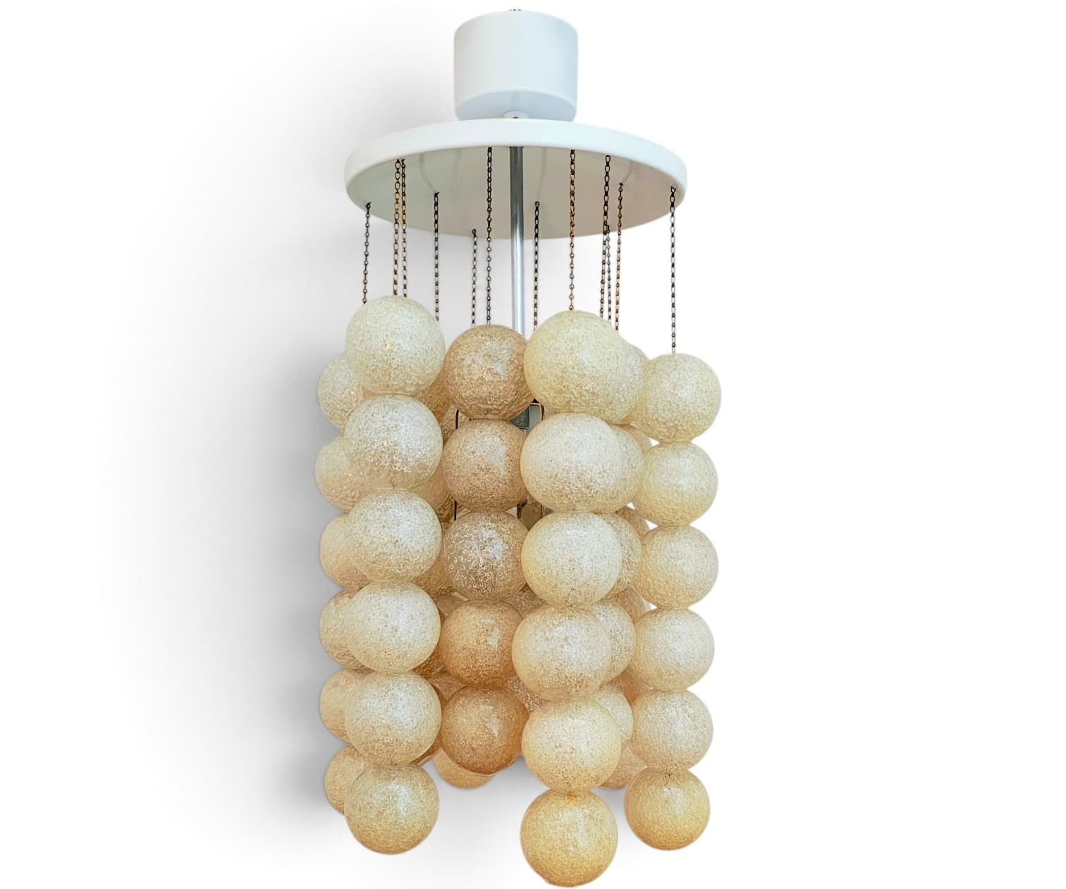 Pendant Lamp Napako, transparent glass, silver metal, Czechoslovakia, 1970s. - 392400