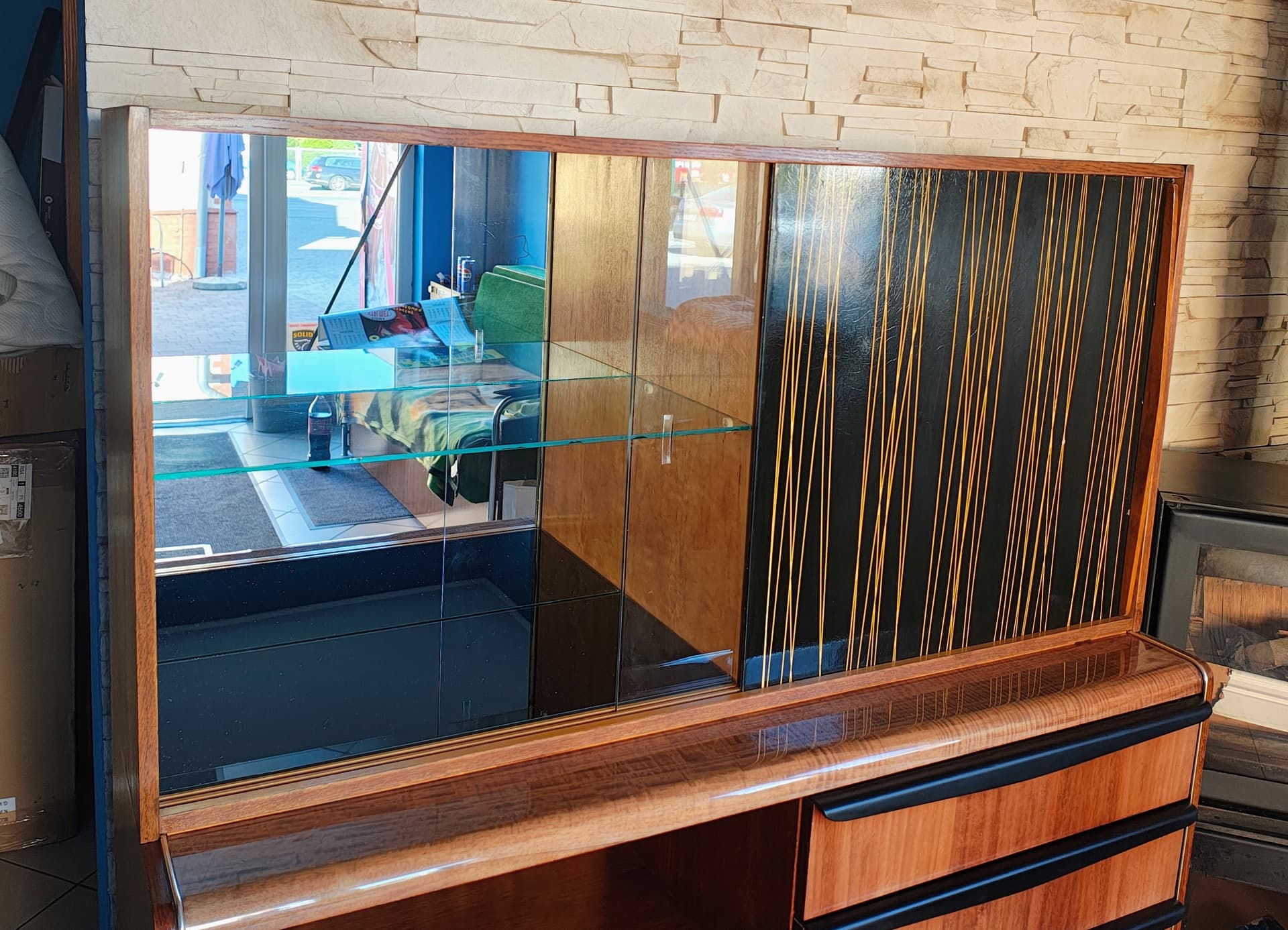 Sideboard, walnut brown, veneered wood black, by H. Nepožitek & B. Landsman, Jitona, Czechoslovakia, 1960s. - 392419