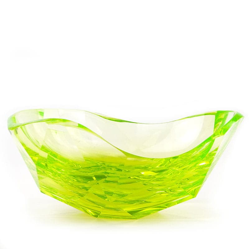 Jardiniere, yellow green crystal, by L. Jaburek, Moser, 21st century - 392473