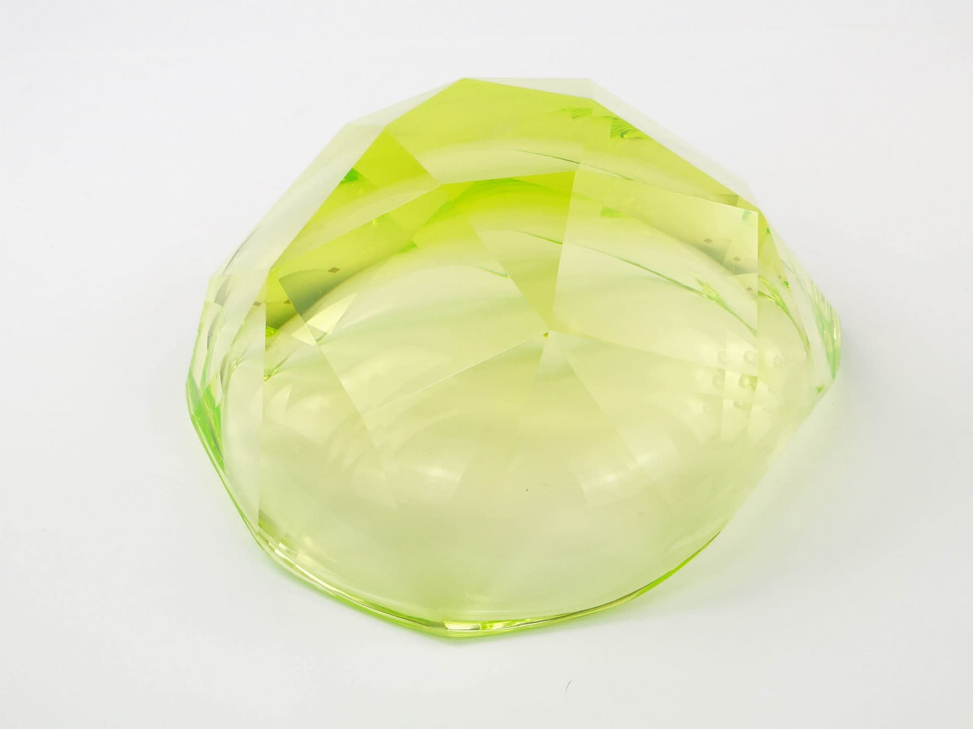 Jardiniere, yellow green crystal, by L. Jaburek, Moser, 21st century - 392472