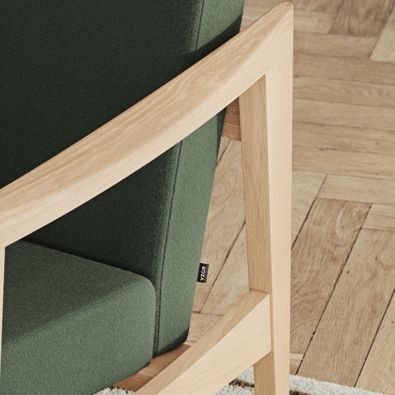 CK57 armchair with an oak frame and Synergy wool upholstery - 18184