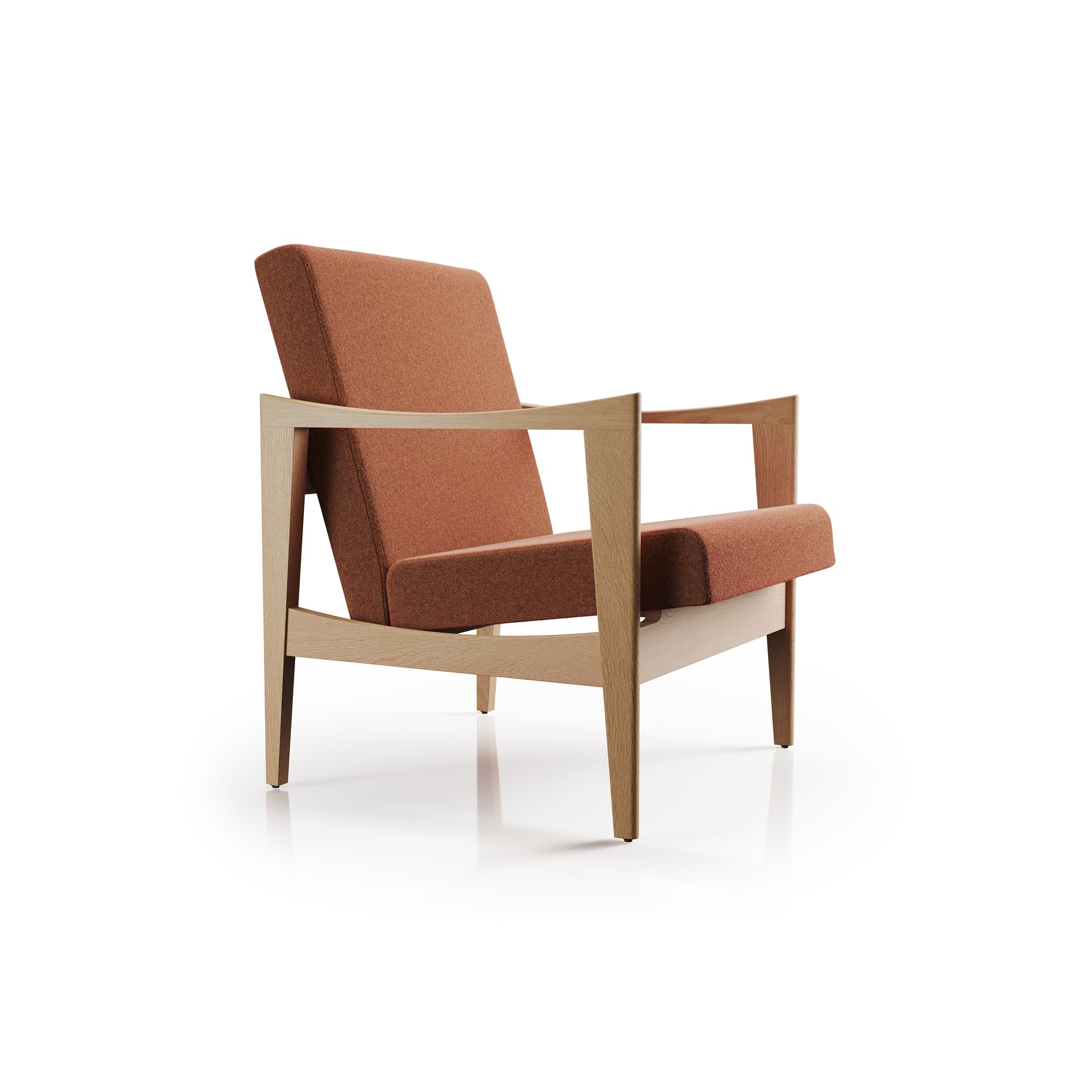 CK57 armchair with an oak frame and Synergy wool upholstery - 3428