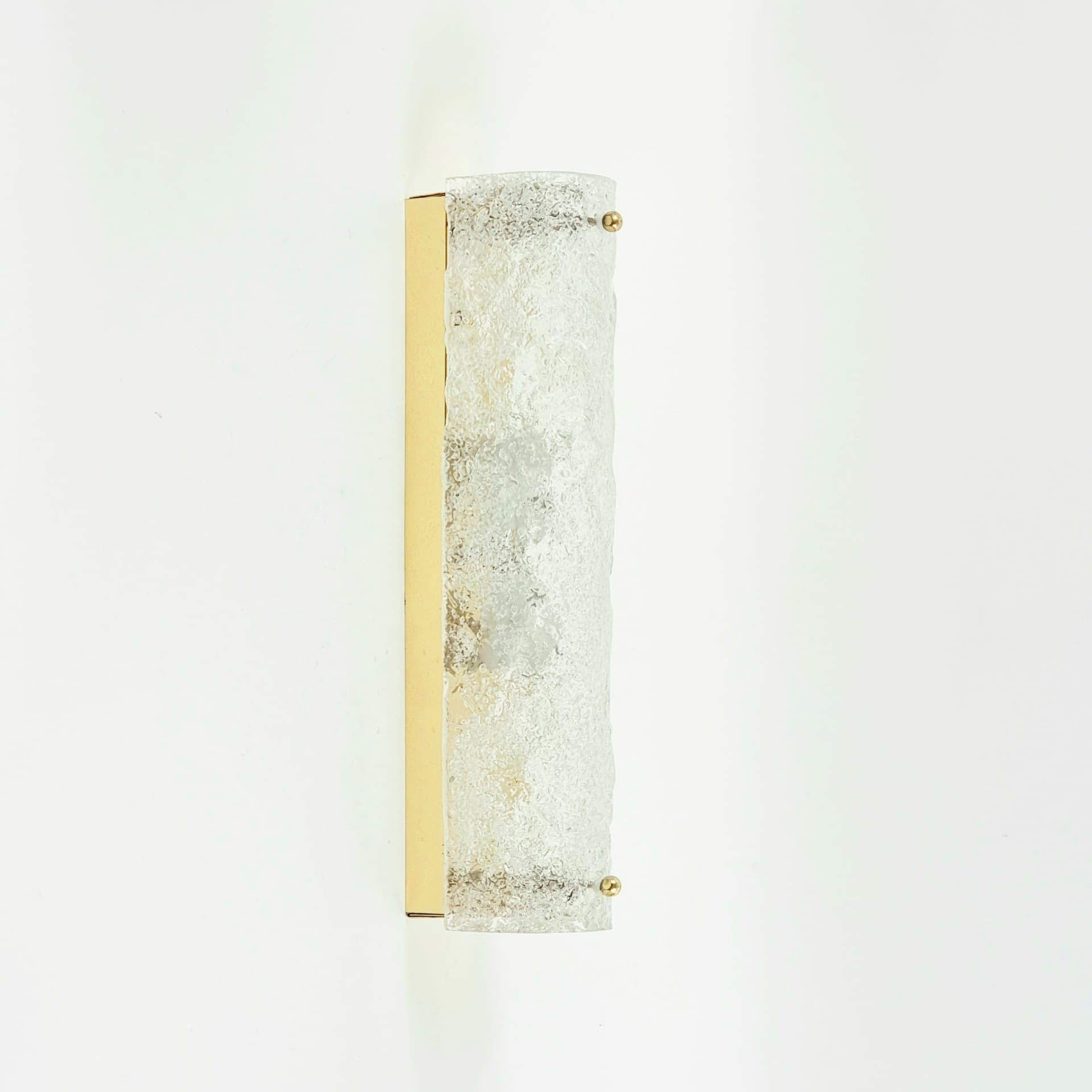 Para kinkietów, szkło Murano transparentne, metal złoty, Hillebrand, Niemcy, lata 70. - 392635