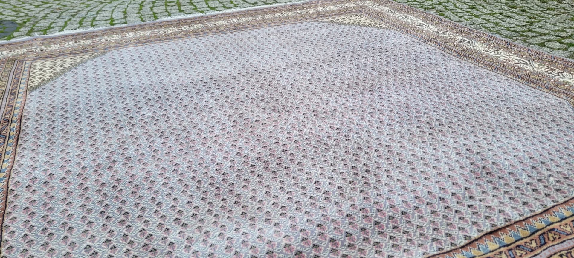 Dywan Indo Saroug Mir 205x255 cm, beżowy, wełna, Indie, lata 60. - 392691