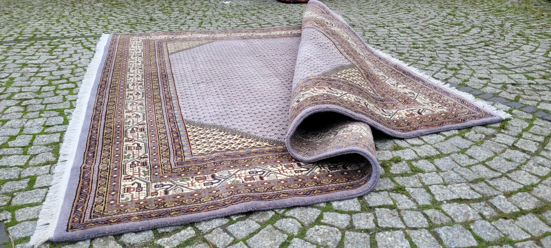 Dywan Indo Saroug Mir 205x255 cm, beżowy, wełna, Indie, lata 60. - 392697