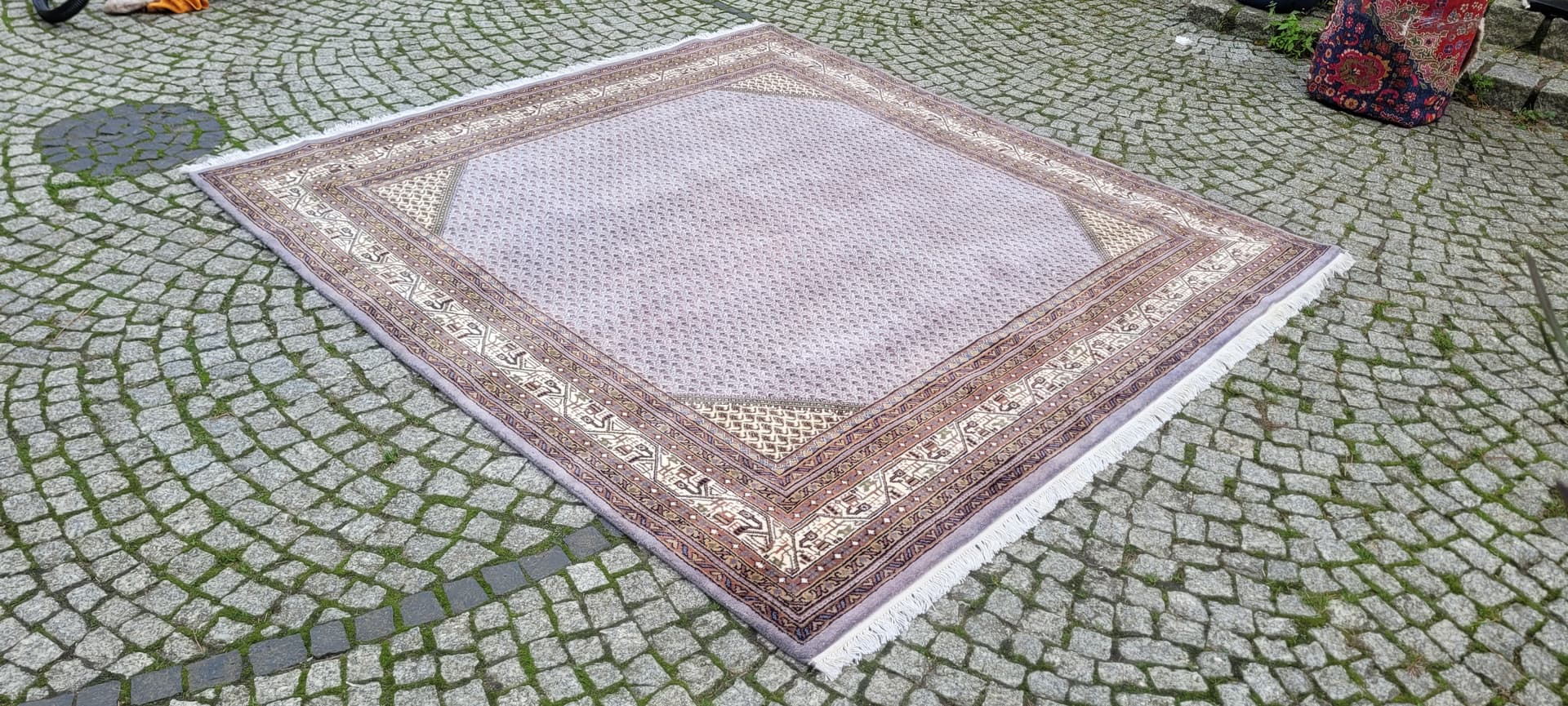 Dywan Indo Saroug Mir 205x255 cm, beżowy, wełna, Indie, lata 60. - 392700