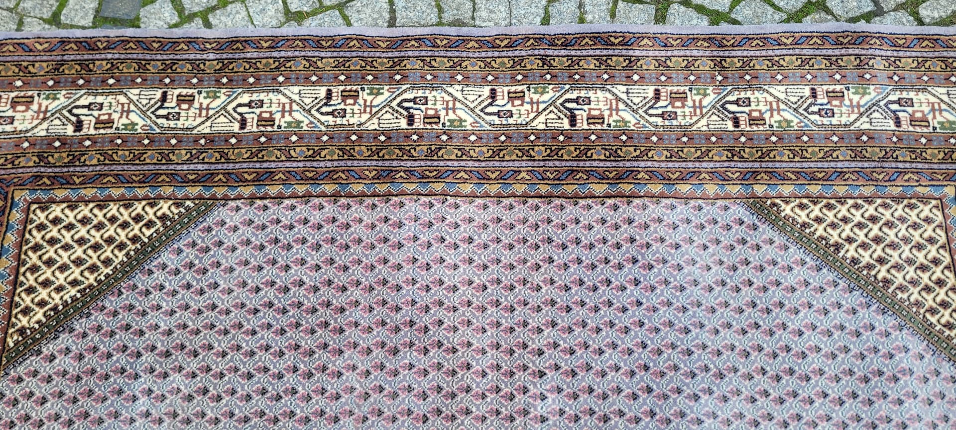 Dywan Indo Saroug Mir 205x255 cm, beżowy, wełna, Indie, lata 60. - 392704