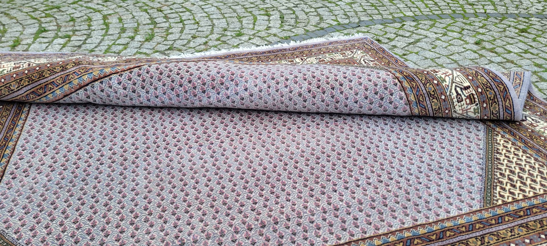 Dywan Indo Saroug Mir 205x255 cm, beżowy, wełna, Indie, lata 60. - 392696