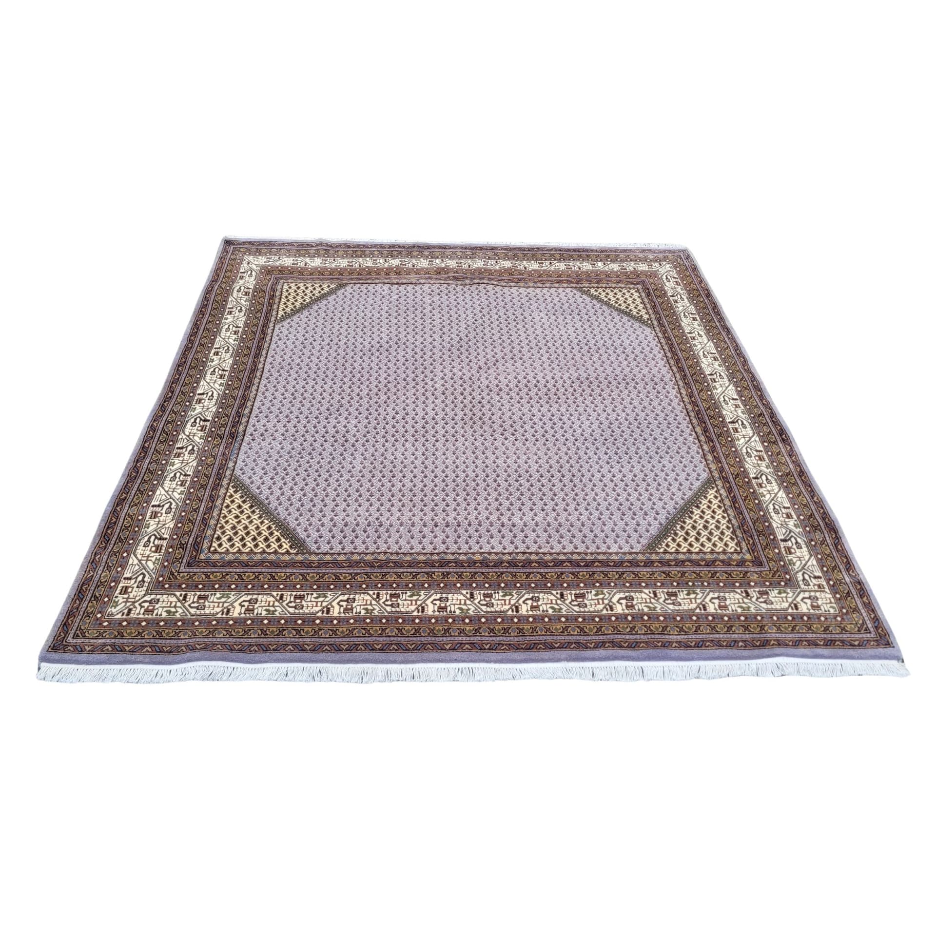 Dywan Indo Saroug Mir 205x255 cm, beżowy, wełna, Indie, lata 60. - 392706