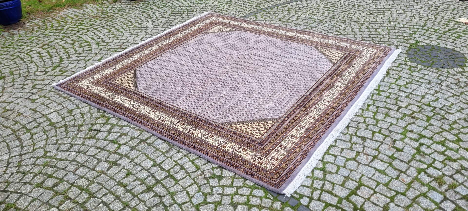Dywan Indo Saroug Mir 205x255 cm, beżowy, wełna, Indie, lata 60. - 392703