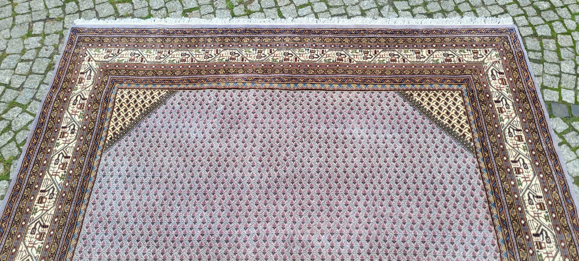 Dywan Indo Saroug Mir 205x255 cm, beżowy, wełna, Indie, lata 60. - 392705