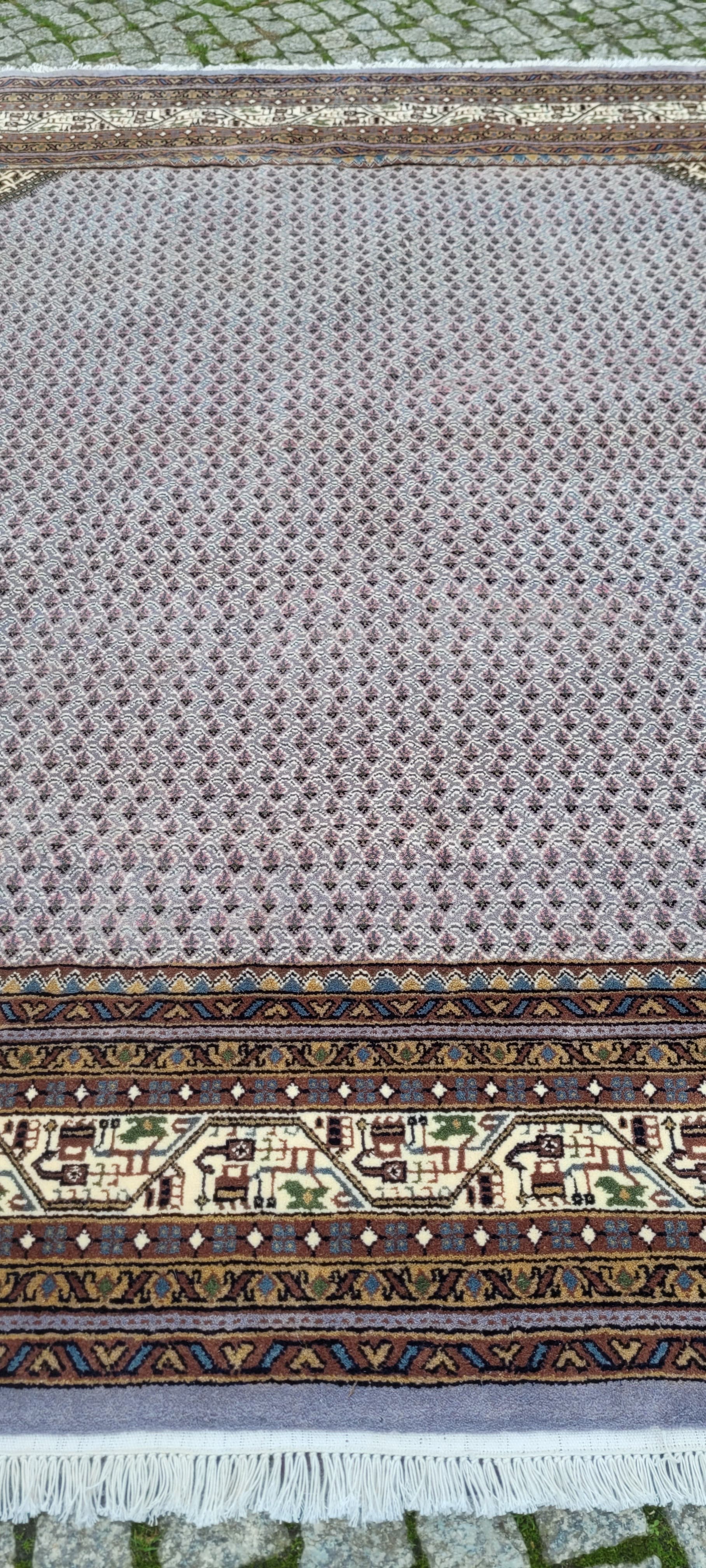 Dywan Indo Saroug Mir 205x255 cm, beżowy, wełna, Indie, lata 60. - 392695