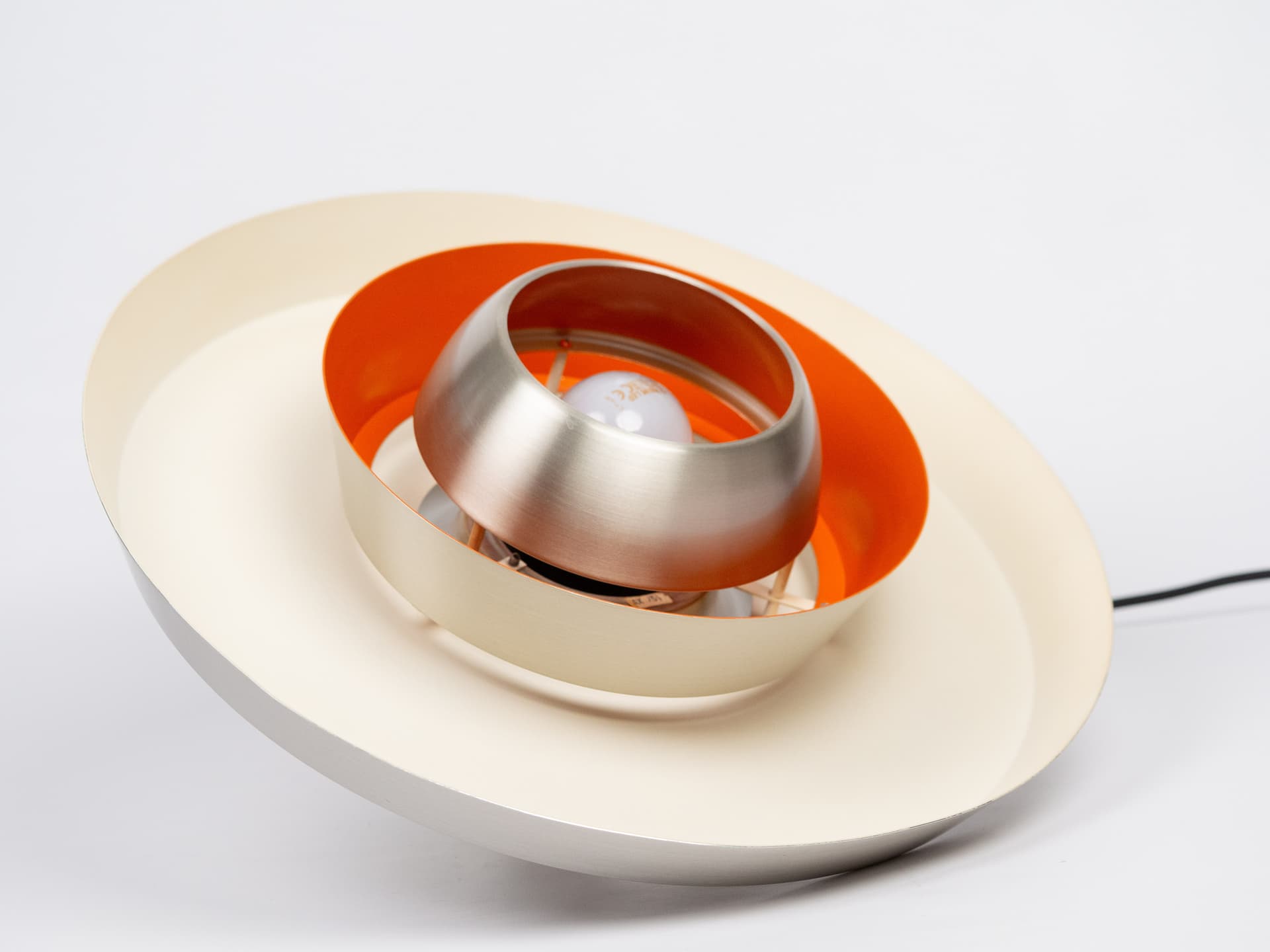 Pendant lamp Superlight, silver gold aluminium, by D. Mogensen, Denmark, 1980s. - 393137