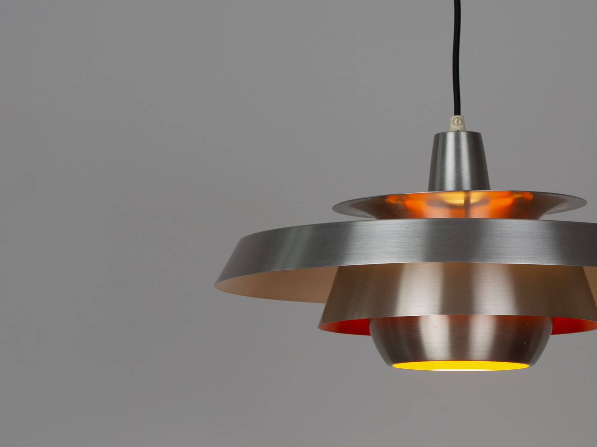 Pendant lamp Superlight, silver gold aluminium, by D. Mogensen, Denmark, 1980s. - 393132