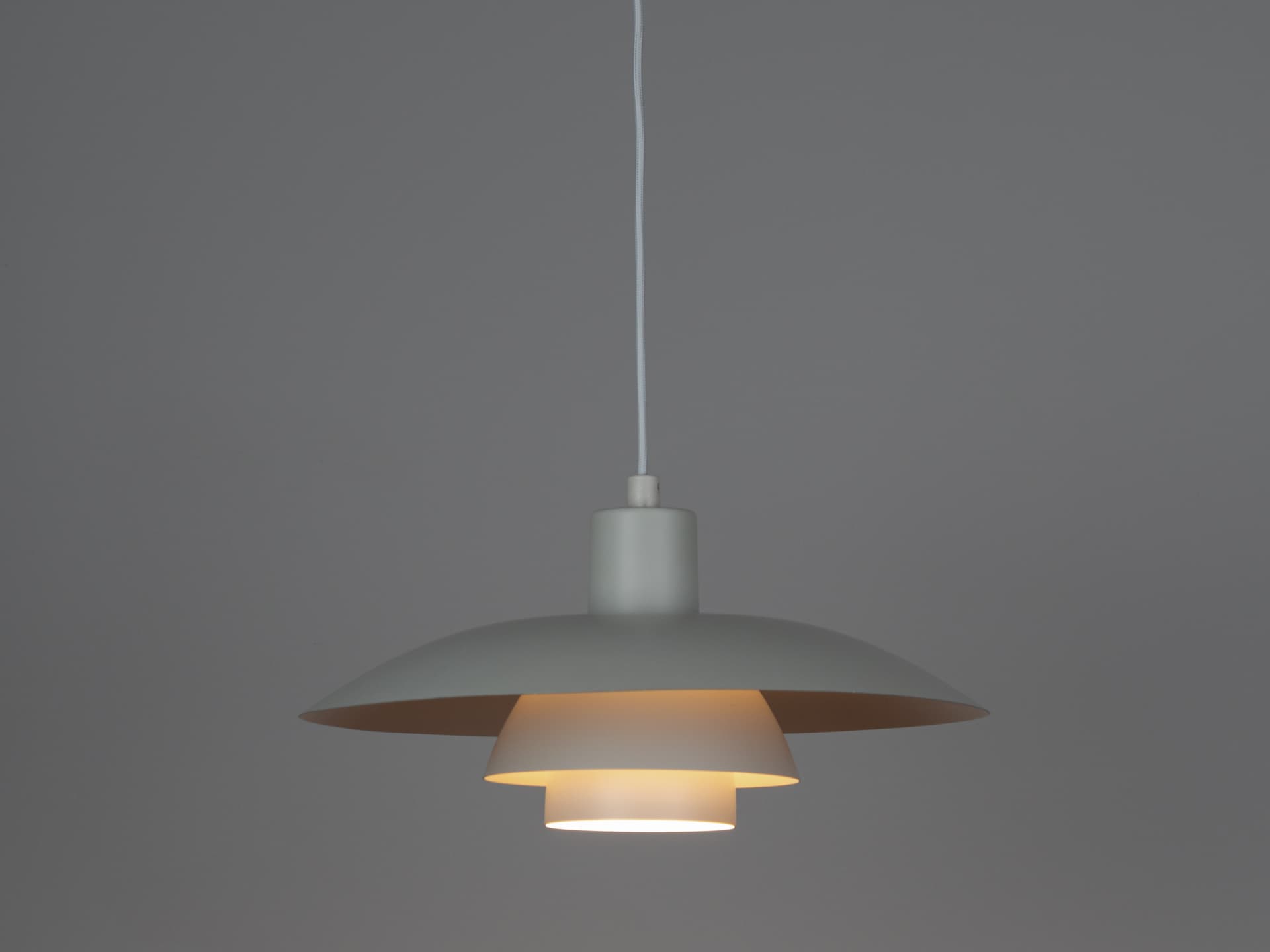 Pair of pendant lamps PH 4/3, white metal, by P. Henningsen, Louis Poulsen, Denmark, 1970s. - 393192