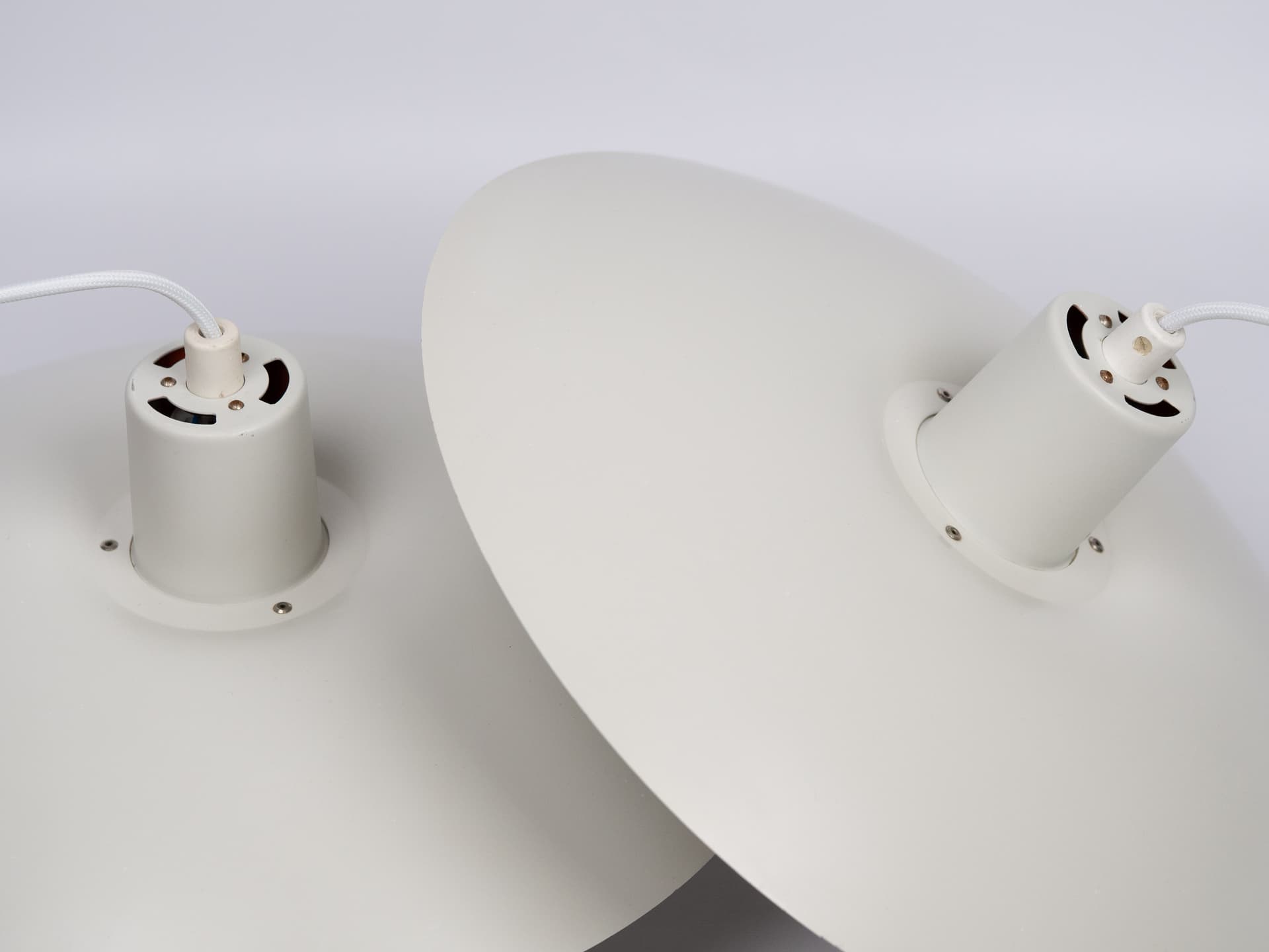 Pair of pendant lamps PH 4/3, white metal, by P. Henningsen, Louis Poulsen, Denmark, 1970s. - 393189
