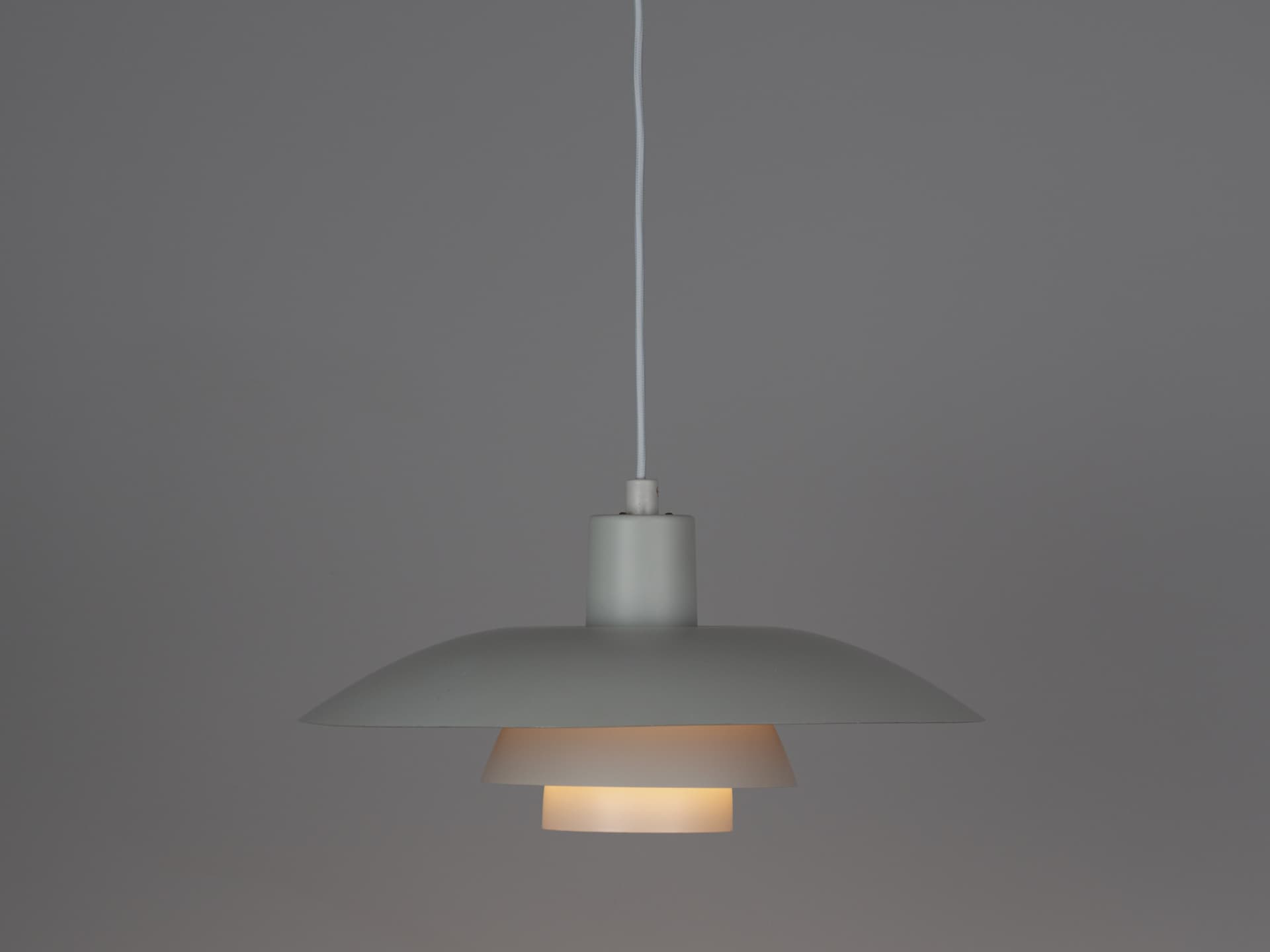 Pair of pendant lamps PH 4/3, white metal, by P. Henningsen, Louis Poulsen, Denmark, 1970s. - 393193