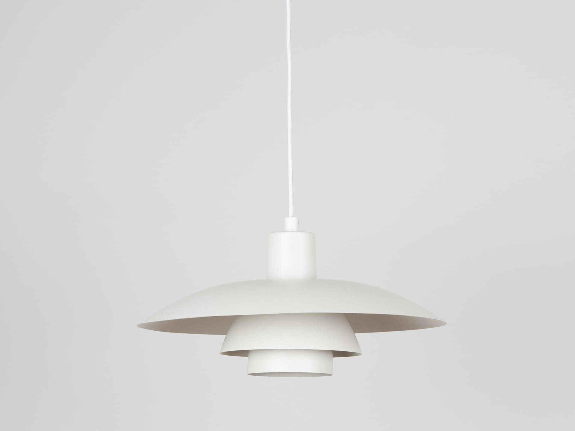 Pair of pendant lamps PH 4/3, white metal, by P. Henningsen, Louis Poulsen, Denmark, 1970s. - 393181