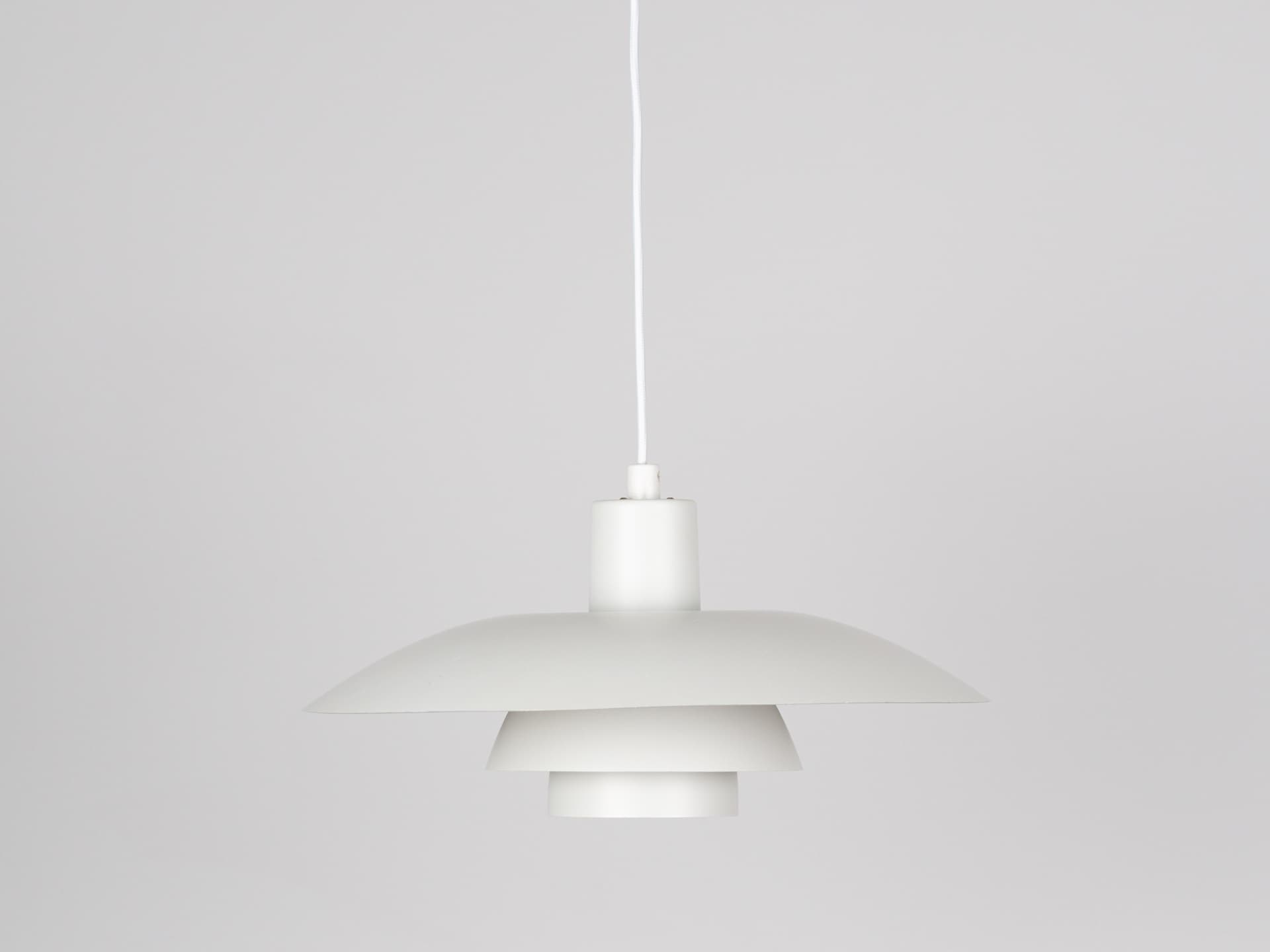 Pair of pendant lamps PH 4/3, white metal, by P. Henningsen, Louis Poulsen, Denmark, 1970s. - 393190