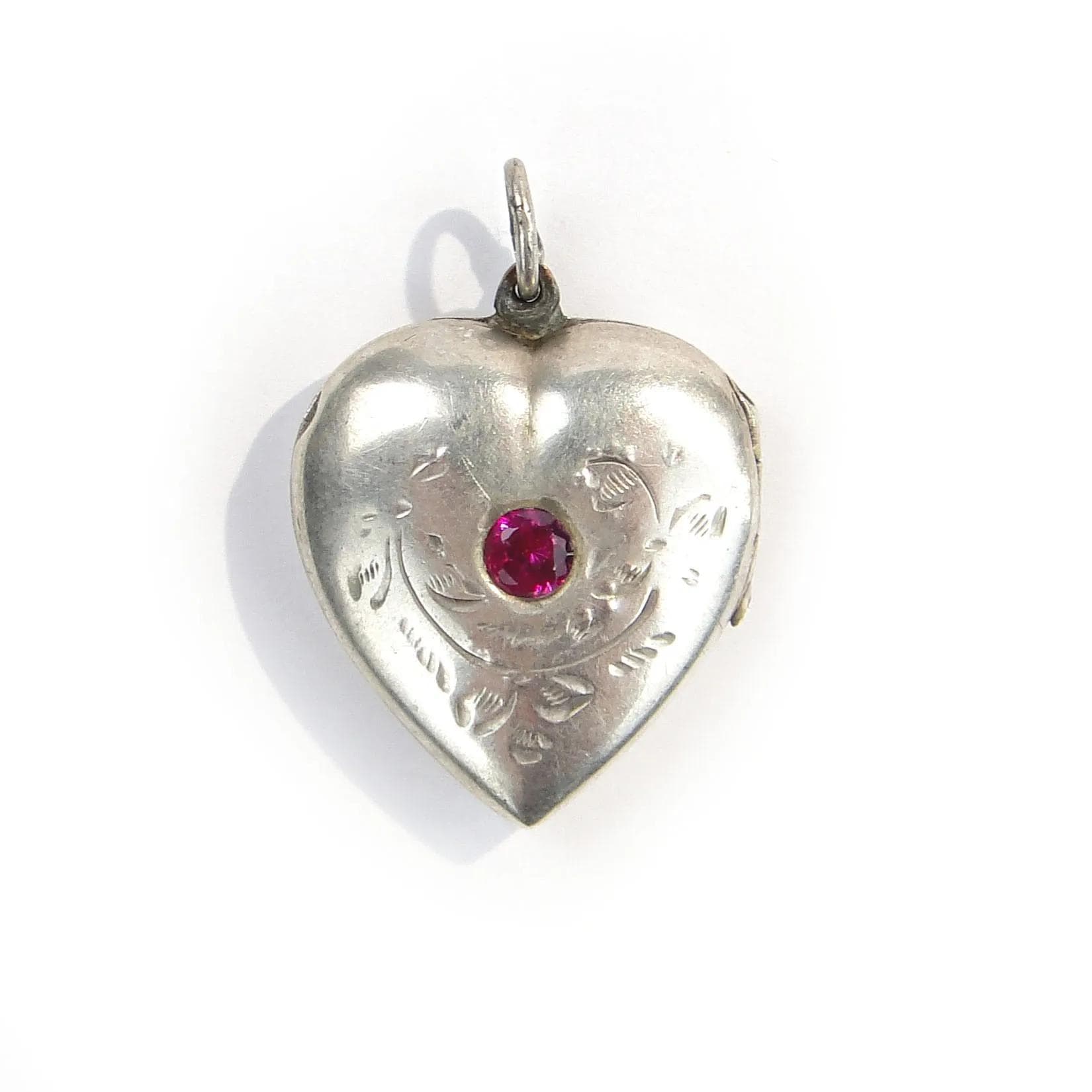 Locket Heart, silver, ruby, Lithuania, 1960s. - 393224
