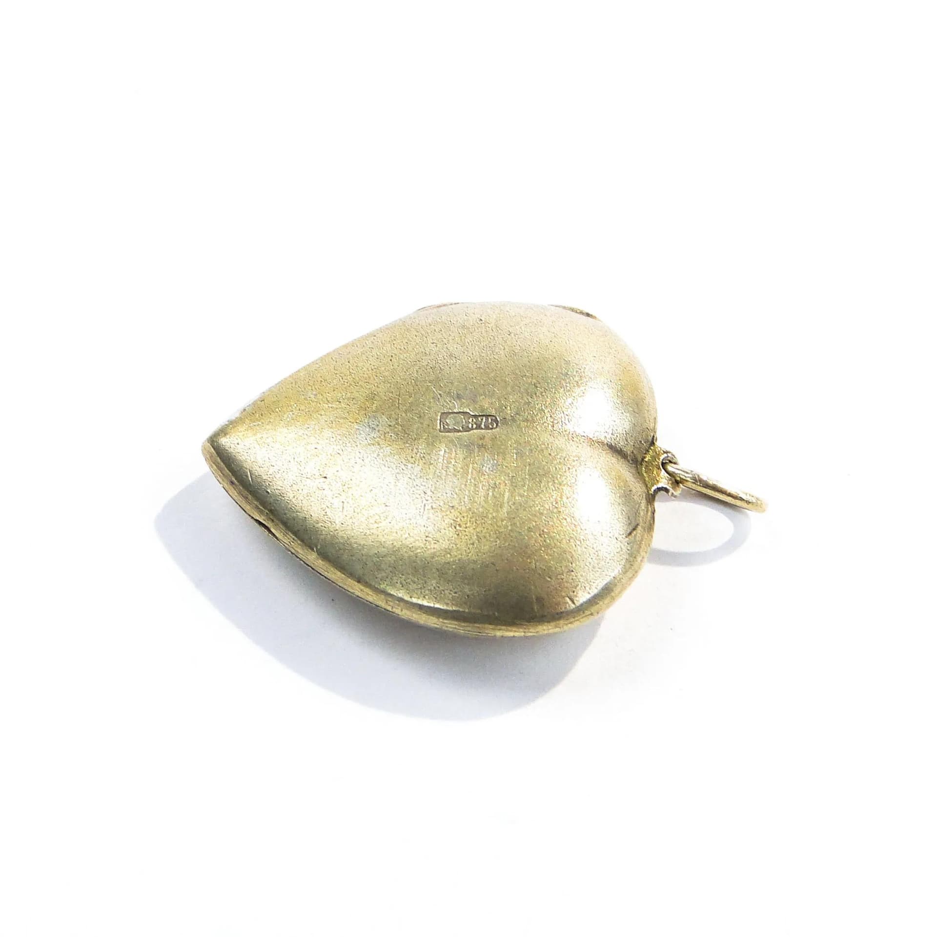 Heart locket, silver, red coral, Lithuania, 1960s - 393236