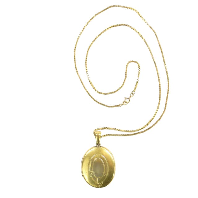 Locket Art Deco, gold brass, Sweden, 1920s. - DIMENSION