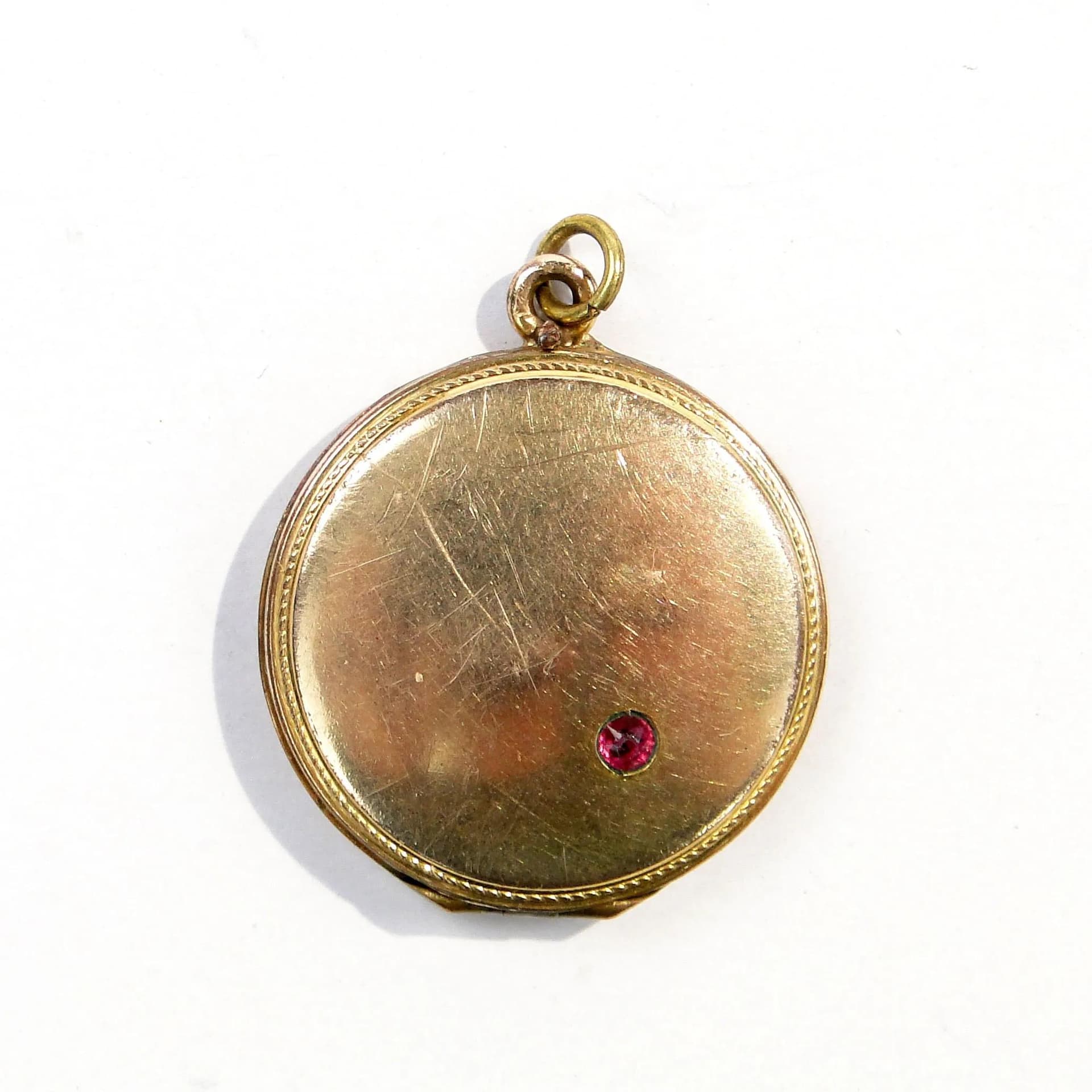 Geometric Locket, Art Nouveau, gilded brass gold, Austria, 19th century - 393253